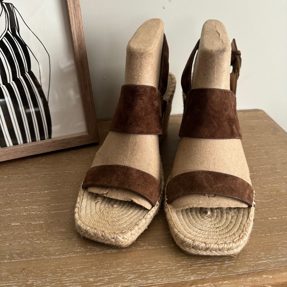 Banana Republic brown Suede Espadrille Wedges